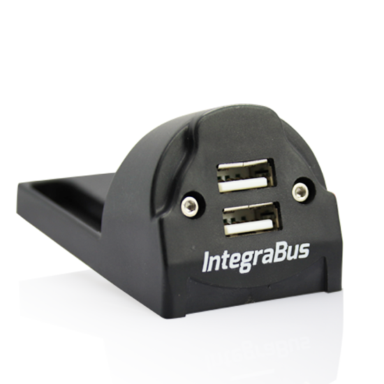 USB Doppellader – ergonomisch aufgebaut auf die Sitzschiene (Low Power)