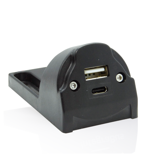 Usb ladegerät a + c – ergonomisch aufgebaut auf die sitzschiene (high power)